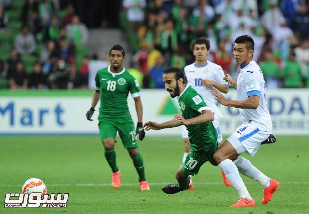 صور مباراة السعودية و أوزباكستان