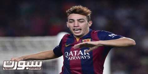 Barcelona's forward Munir celebrates after scoring during the Spanish league football match FC Barcelona vs Elche CF at the Camp Nou stadium in Barcelona on August 24, 2014. AFP PHOTO/ JOSEP LAGO        (Photo credit should read JOSEP LAGO/AFP/Getty Images)
