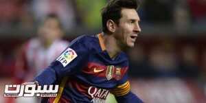 Barcelona's Argentinian forward Lionel Messi celebrates after scoring a goal during the Spanish league football match Real Sporting de Gijon vs FC Barcelona at El Molinon stadium in Gijonon 2016.  AFP PHOTO / MIGUEL RIOPA / AFP / MIGUEL RIOPA        (Photo credit should read MIGUEL RIOPA/AFP/Getty Images)