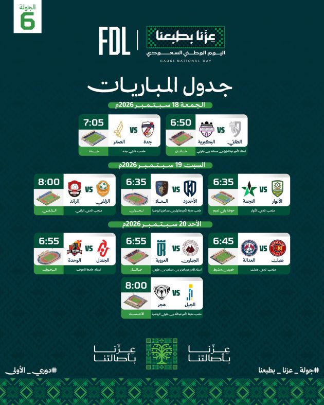 جولة اليوم الوطني.. العلا يبحث عن مواصلة العلامة الكاملة.. وصراع المطاردة يشتعل في دوري الأولى