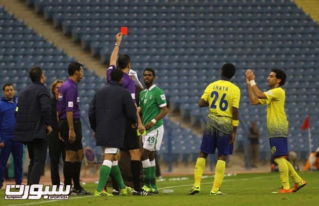 النصر الاهلي كرت احمر